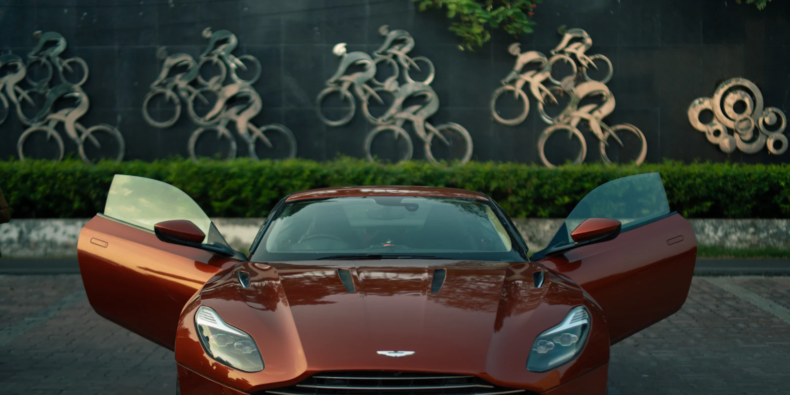 Aston Martin DB11 with doors open